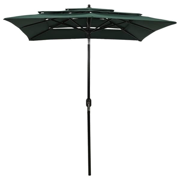 vidaXL parasol 2x2 m aluminiumsstang 3 niveauer grøn