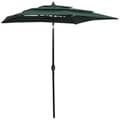 Miniatyrbillede 1 af 6: vidaXL parasol 2x2 m aluminiumsstang 3 niveauer grøn