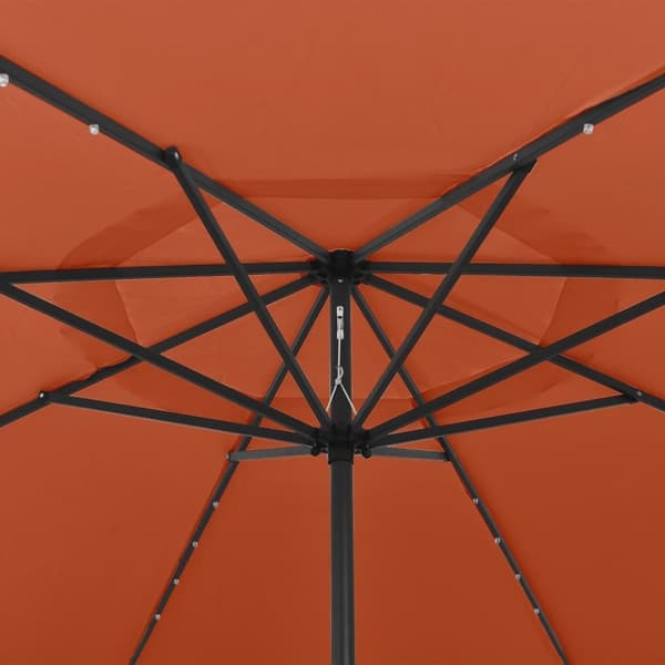 vidaXL Aurinkovarjo LED-valoilla 400 cm terrakotta