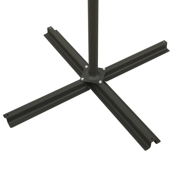 vidaXL Hengende hageparasoll med stang og LED-lys 300 cm sand
