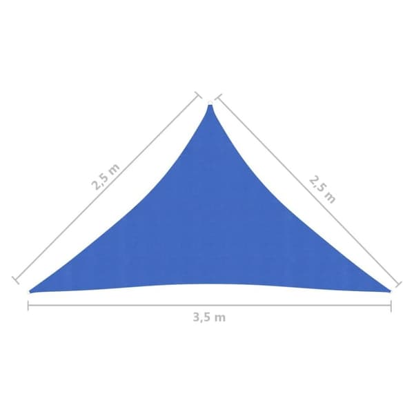 vidaXL solsejl 160 g/m² 2,5x2,5x3,5 m HDPE blå