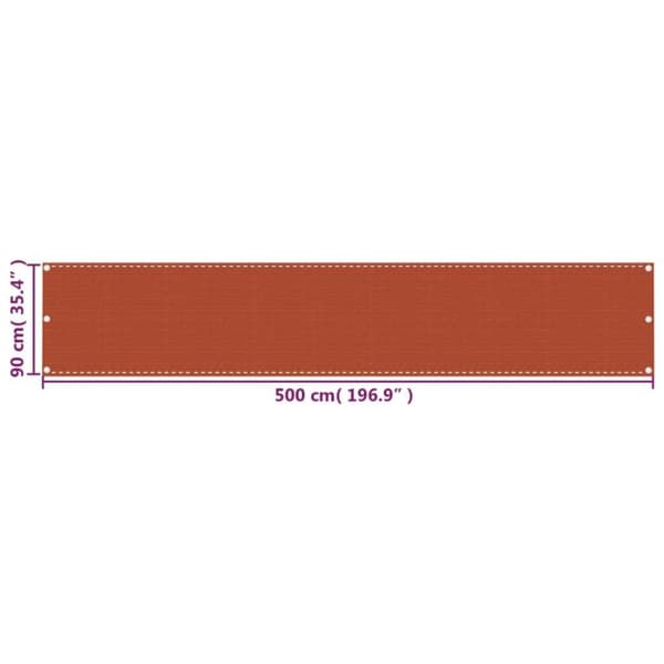 vidaXL altanafskærmning 90x500 cm HDPE orange