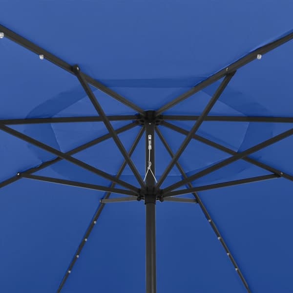 vidaXL Hageparasoll med LED-lys 400 cm asurblå