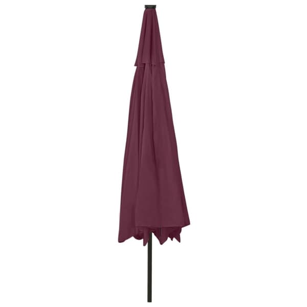 vidaXL Aurinkovarjo LED-valoilla 400 cm viininpunainen