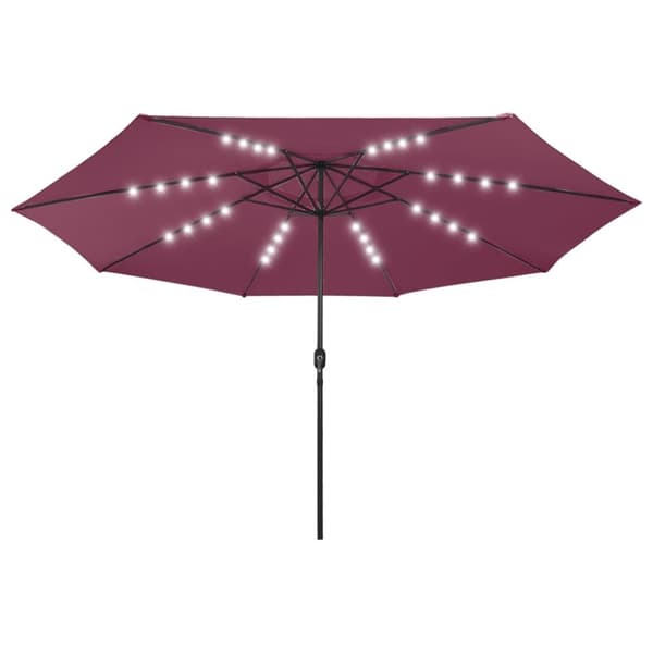 vidaXL Aurinkovarjo LED-valoilla 400 cm viininpunainen