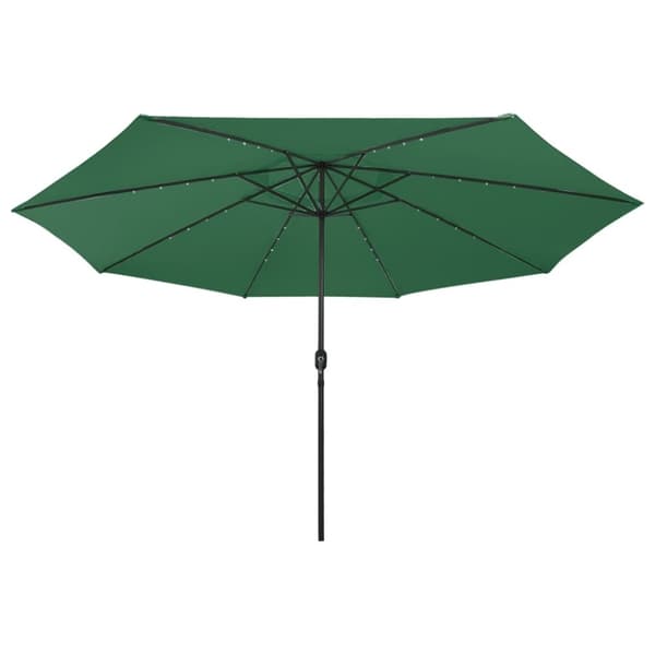 vidaXL Sonnenschirm mit LED-Beleuchtung 400 cm grøn