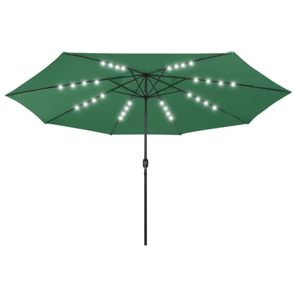 vidaXL Sonnenschirm mit LED-Beleuchtung 400 cm grøn
