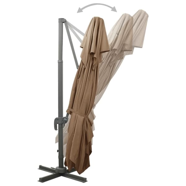 vidaXL Hengende hageparasoll med dobbel topp sand 400x300 cm