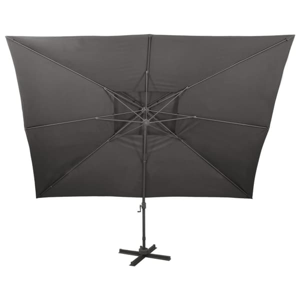 vidaXL Hengende hageparasoll med dobbel topp antrasitt 250x250 cm