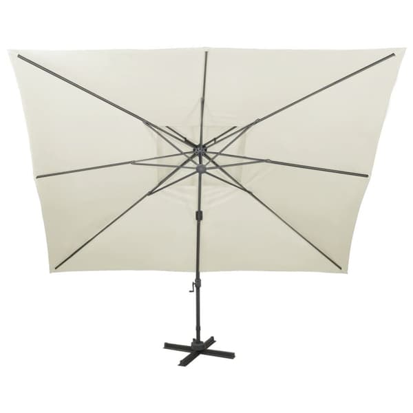 vidaXL hængeparasol med dobbelt top 400x300 cm sandfarvet