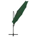 Pikkukuva 7 / 11: vidaXL Aurinkovarjo cantilever tolpalla ja LED-valoilla 300 cm vihreä