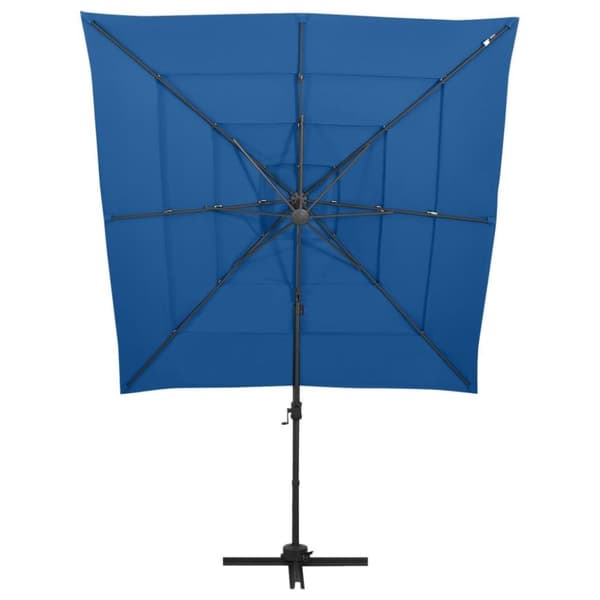 vidaXL Hageparasoll med aluminiumsstang 4 nivåer asurblå 250x250 cm