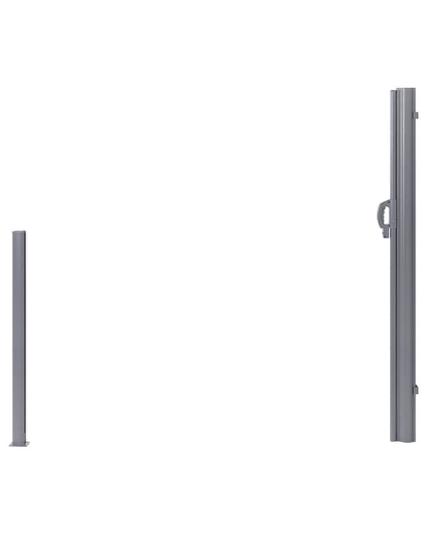 Læhegn Lysegrå Polyester og Aluminium 180 x 300 cm Læsejl Flytbar til Haven Terrasse Læskærm Afskærmning Vandtæt Stabil Sidemarkise Udendørs
