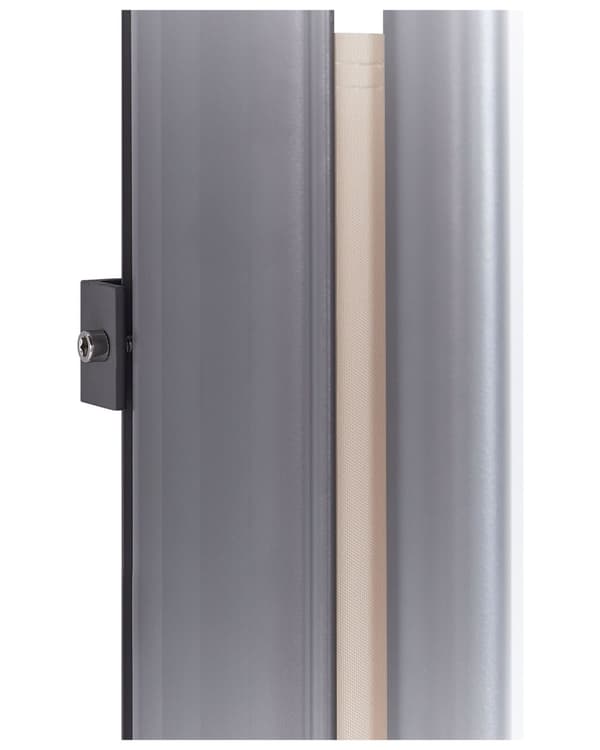 Læhegn Beige Polyester og Grå Aluminium 160 x 300 cm Læsejl Flytbar til Haven Terrasse Læskærm Afskærmning Vandtæt Stabil Sidemarkise Udendørs
