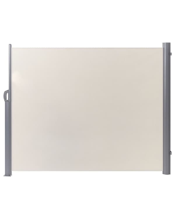 Læhegn Beige Polyester og Grå Aluminium 160 x 300 cm Læsejl Flytbar til Haven Terrasse Læskærm Afskærmning Vandtæt Stabil Sidemarkise Udendørs