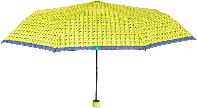 mini Timeumbrella damer 97 cm mikrofiber blå/gul