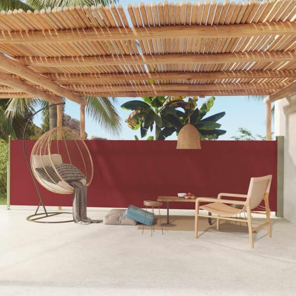 vidaXL Uttrekkbar sidemarkise 140x600 cm rød