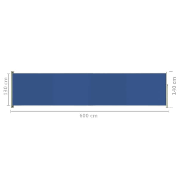 vidaXL Infällbar sidomarkis 140x600 cm blå