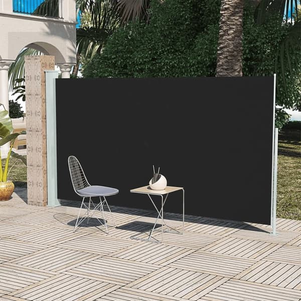 vidaXL Infällbar sidomarkis 160x300 cm svart