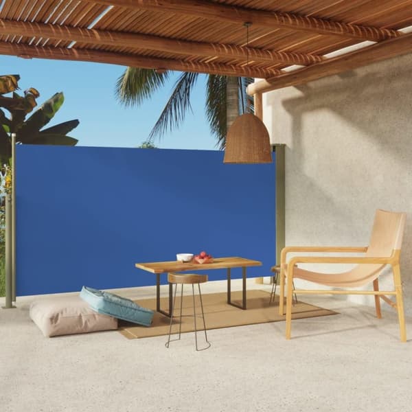 vidaXL Infällbar sidomarkis 160x300 cm blå
