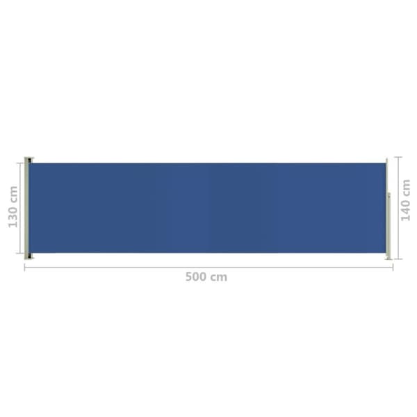 vidaXL Uttrekkbar sidemarkise 140x500 cm blå