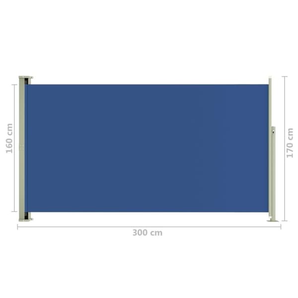 vidaXL Uttrekkbar sidemarkise 170x300 cm blå