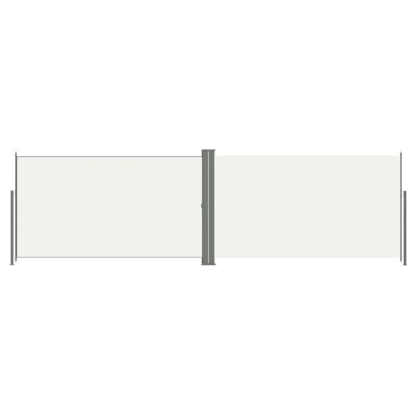 vidaXL Uttrekkbar sidemarkise 180x600 cm kremhvit