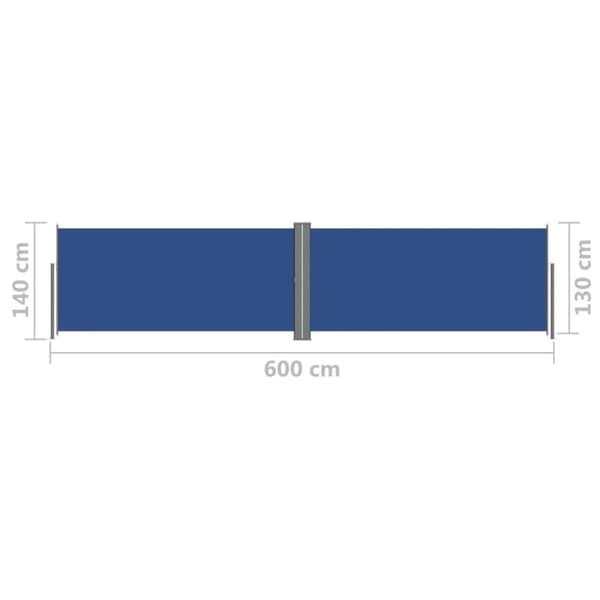 vidaXL sammenrullelig sidemarkise 140x600 cm blå