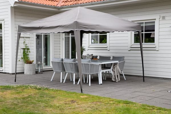Easy trädgårdspaviljong vit,brun.