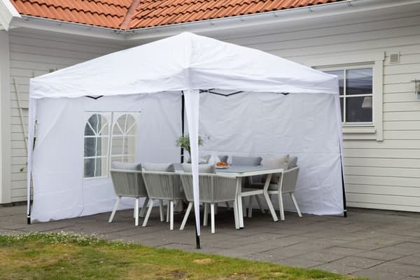 Easy hagepaviljong hvit, brun .