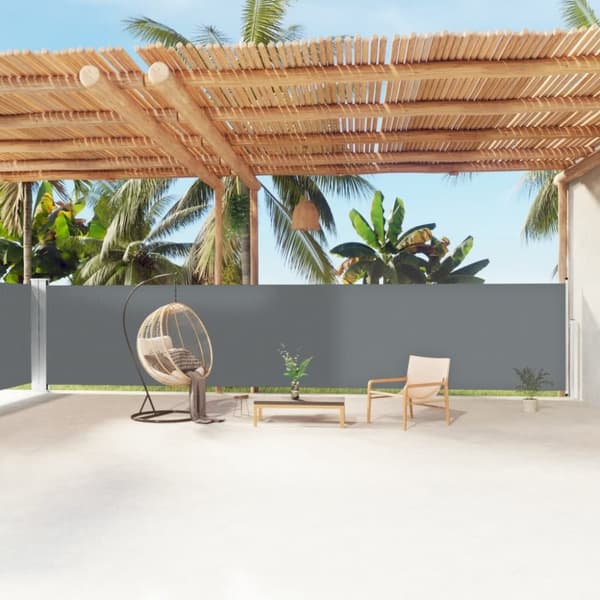 vidaXL Uttrekkbar sidemarkise 160x1200 cm antrasitt