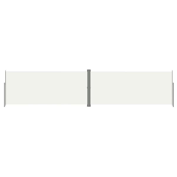 vidaXL Uttrekkbar sidemarkise 220x1000 cm kremhvit