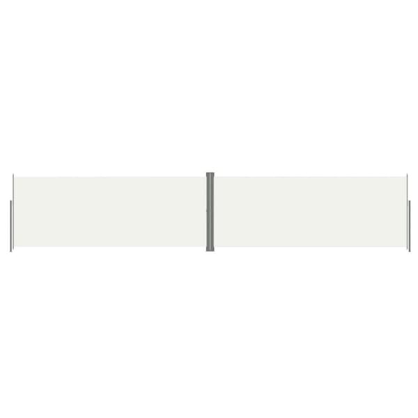 vidaXL Infällbar sidomarkis gräddvit 200x1000 cm