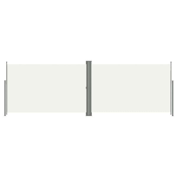vidaXL Uttrekkbar sidemarkise 220x600 cm kremhvit
