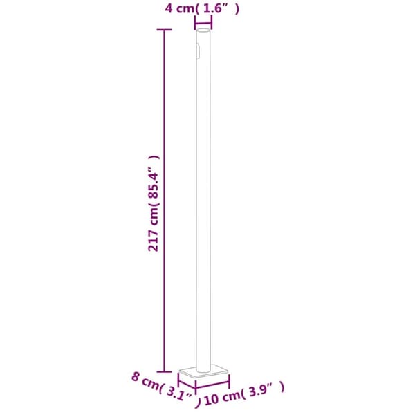 vidaXL sammenrullelig sidemarkise til terrassen 220x600 cm grå