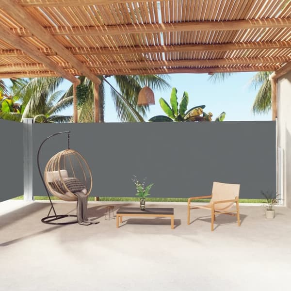 vidaXL Sisäänvedettävä sivumarkiisi antrasiitti 200x1000 cm