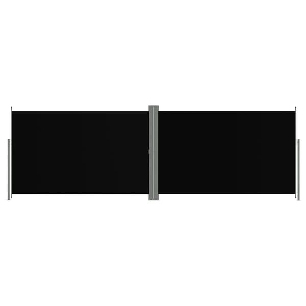 vidaXL sammenrullelig sidemarkise 200x600 cm sort