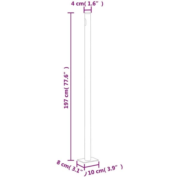 vidaXL sammenrullelig sidemarkise til terrassen 200x600 cm grå