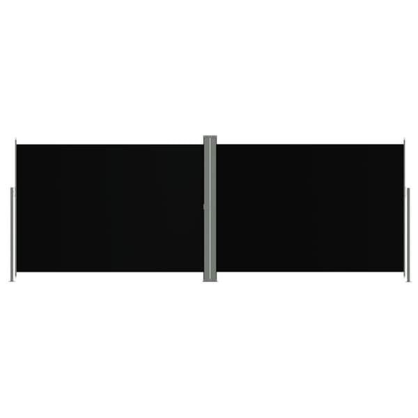 vidaXL Infällbar sidomarkis 220x600 cm svart