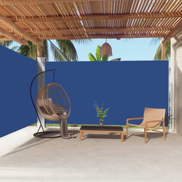 vidaXL sammenrullelig sidemarkise 200x600 cm blå