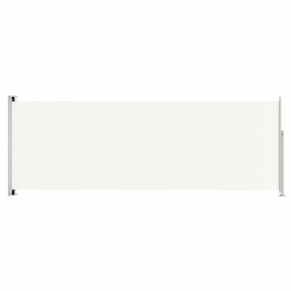 vidaXL sammenrullelig sidemarkise til terrassen 220x600 cm cremefarvet