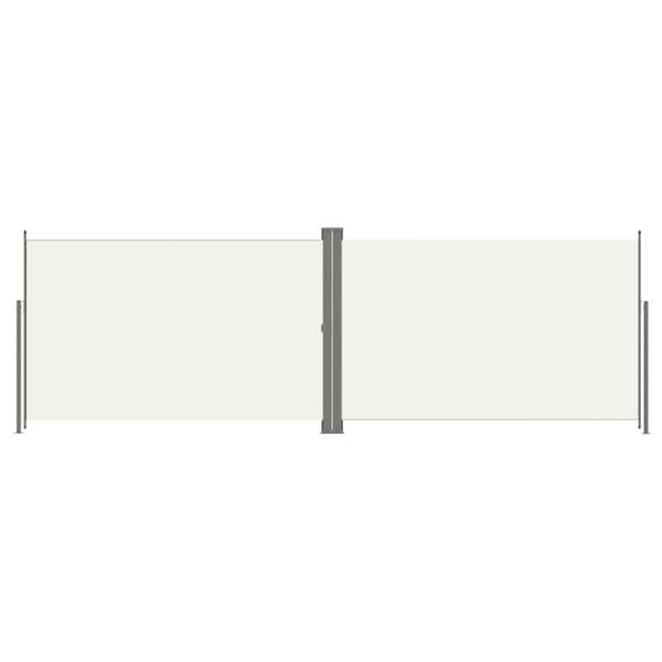 vidaXL Infällbar sidomarkis 200x600 cm gräddvit