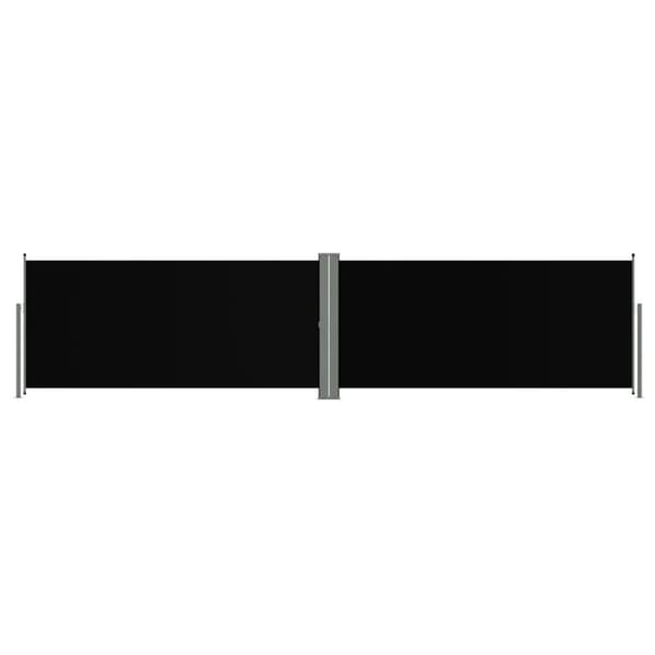 vidaXL Infällbar sidomarkis svart 140x600 cm