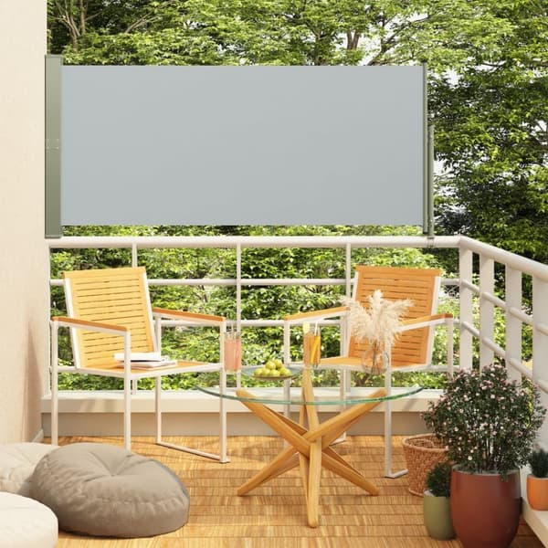 vidaXL Sisäänvedettävä terassin sivumarkiisi 140x300 cm harmaa