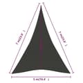 Miniatyrbilde 6 av 7: vidaXL Solseil 160 g/m² antrasitt 5x7x7 m HDPE
