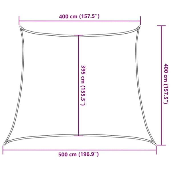 vidaXL solsejl 4/5x4 m 160 g/m² HDPE antracitgrå