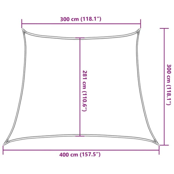 vidaXL solsejl 3/4x3 m 160 g/m² HDPE beige