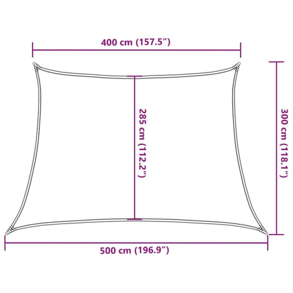 vidaXL solsejl 160 g/m² 4/5x3 m HDPE beige