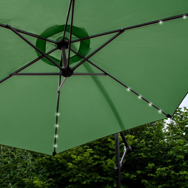 3m LED Hængende Cantilever Parasol Solcelledrevet UV-beskyttelse