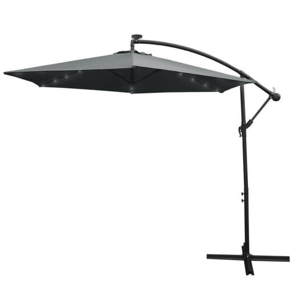 3m LED Hængende Cantilever Parasol Solcelledrevet UV-beskyttelse